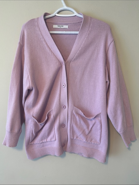 Smash + Tess Sweaters - Smash + Tess Relaxed V-Neck Button Cardigan In Lavender